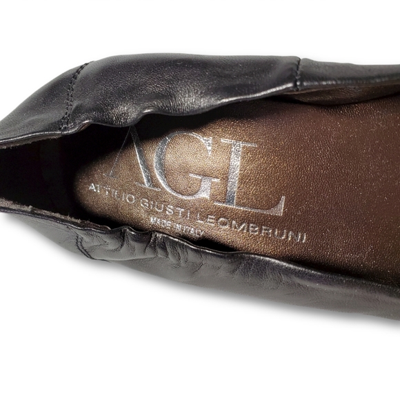 AGL Cap Toe Leather Bow Stretch Pumps EU 38 US 8 - Picture 12 of 14